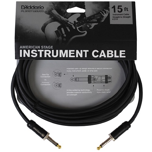 DADDARIO Planet Waves 15ft Instrument Cable American Stage Guitar Lead PW-AMSG-15