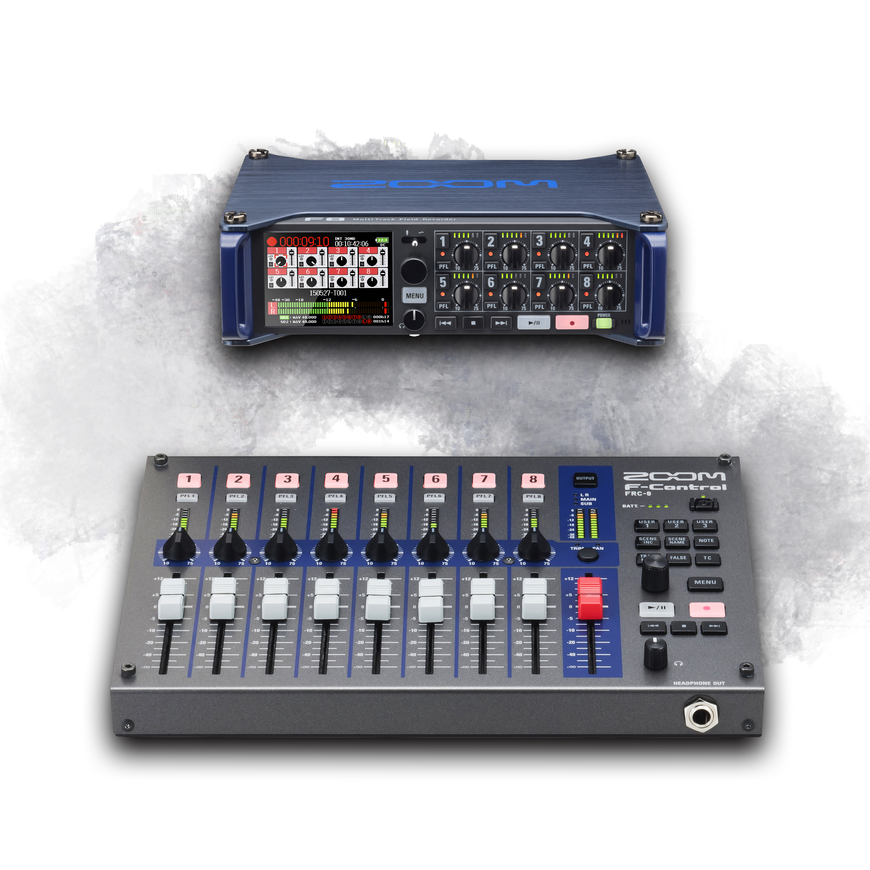 ZOOM F8 Multi Track Field Recorder and ZOOM FRC8 Control Surface