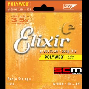 Elixir 11650 Banjo 5 String Set 9-20 Nickel PolyWeb Medium Strings