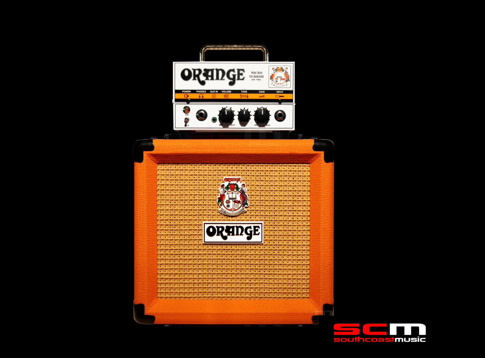 ORANGE MICRO TERROR GUITAR AMPLIFIER FULL STACK WITH HEAD & TWO PPC108 CABINETS