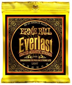 Ernie Ball E 2558 Acoustic Guitar String Set Everlast 11 to 52 Light Strings