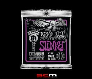 Ernie Ball E 3120 Electric Coated Titanium Reinforced 11 to 48 Power Slinky Strings