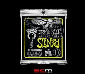Ernie Ball E 3121 Electric Coated Titanium Reinforced 10 to 46 Regular Slinky Strings