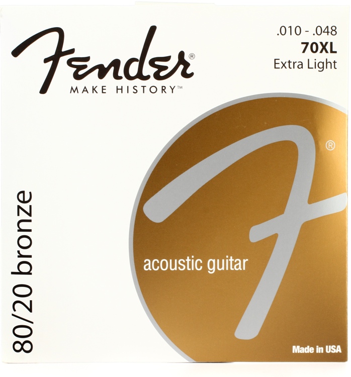 Fender 0730070402 Acoustic Guitar Strings 10 to 48 Ball End Extra Light