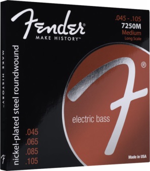 Fender 0737250406 Bass Guitar Strings 45 to 105 Long Scale Medium Set 7250M