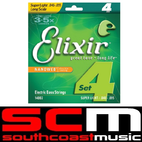 Elixir E14002 Nano Bass Guitar Strings Super Light Set 40 to 95