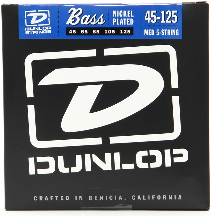 Jim Dunlop DBN45125 Bass Guitar Strings Set 5 String Nickle plated 45