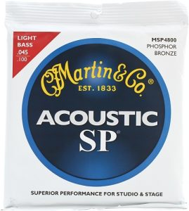 Martin MSP 4800 Acoustic Bass Guitar Strings Set 45 to 100 Phosphor Bronze Light