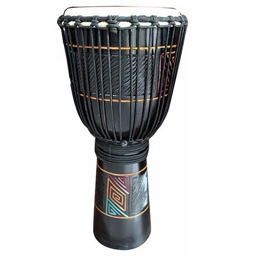 Toca 12 inch Wood Djembe Hand Drum Carved Maze Pattern TOCTKSDJLZ