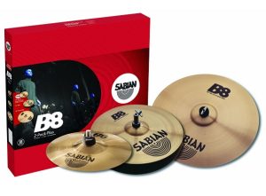 SABIAN B8 2 PACK PLUS SET CRASH / RIDE CYMBAL + HI HAT + BONUS SPLASH