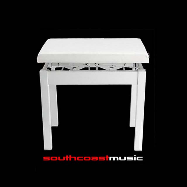 Casio Height Adjustable Piano Keyboard Bench Stool White PBWE