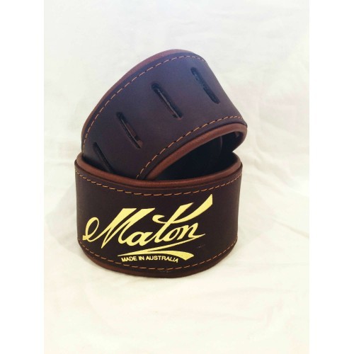 Maton Deluxe Leather Guitar Strap 2.5 inch Padded and Brown Suede