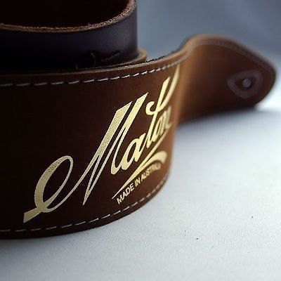 Maton Leather Guitar Strap 2.5 inch Black with Logo