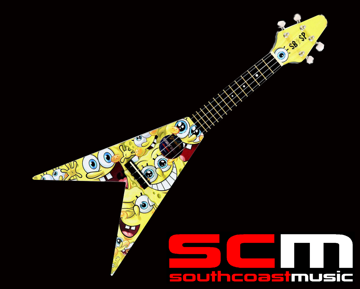SPONGEBOB SQUAREPANTS FLYING V UKULELE South Coast Music