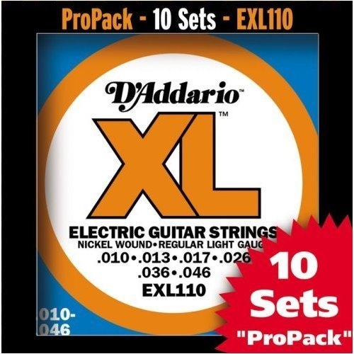 D'Addario EXL110-10P N/Wound Electric Guitar Strings 10 Pack Daddario EXL110 Set