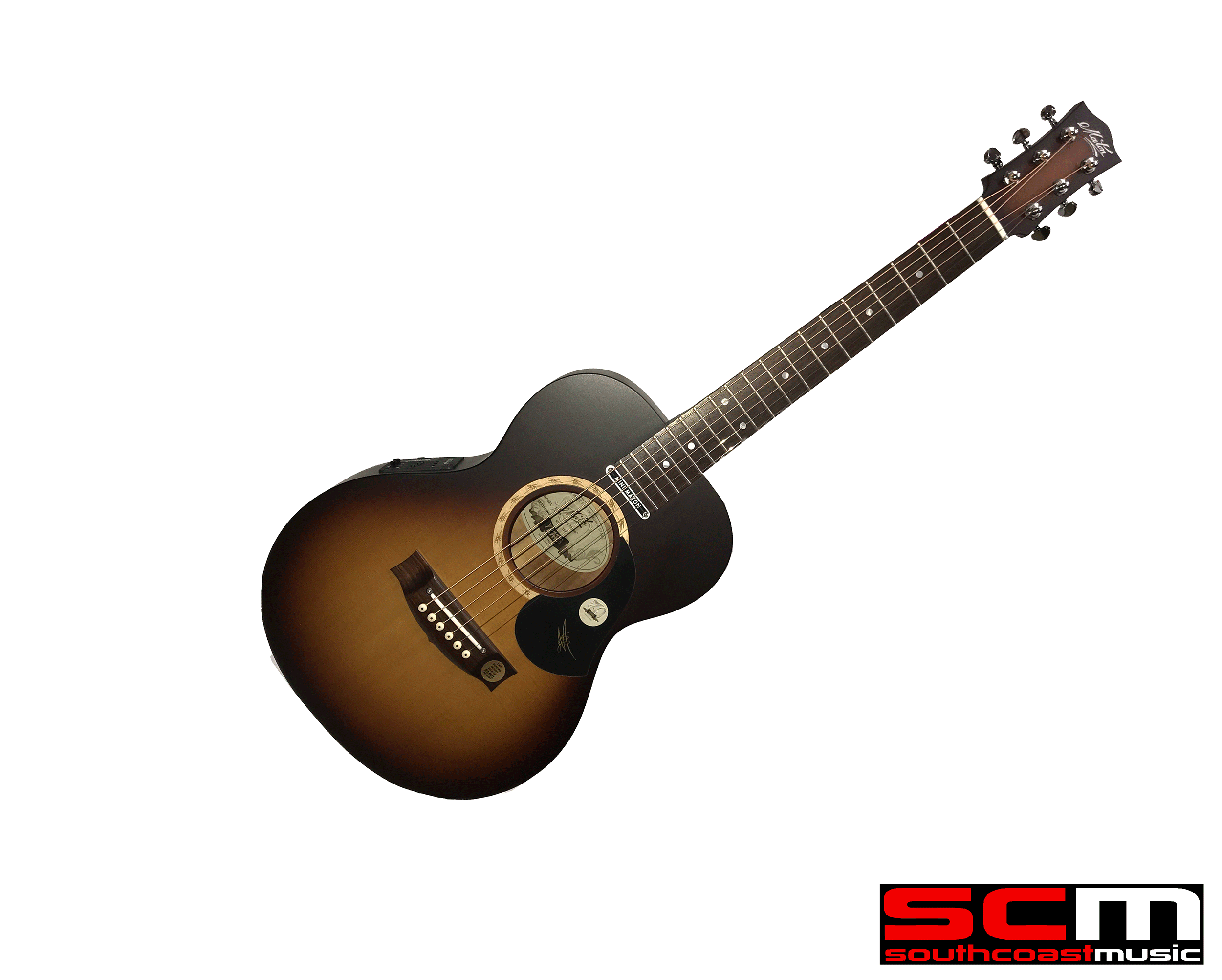MATON MINI EML6 LTD ED TOBACCO SUNBURST SOLID ACOUSTIC ELECTRIC GUITAR