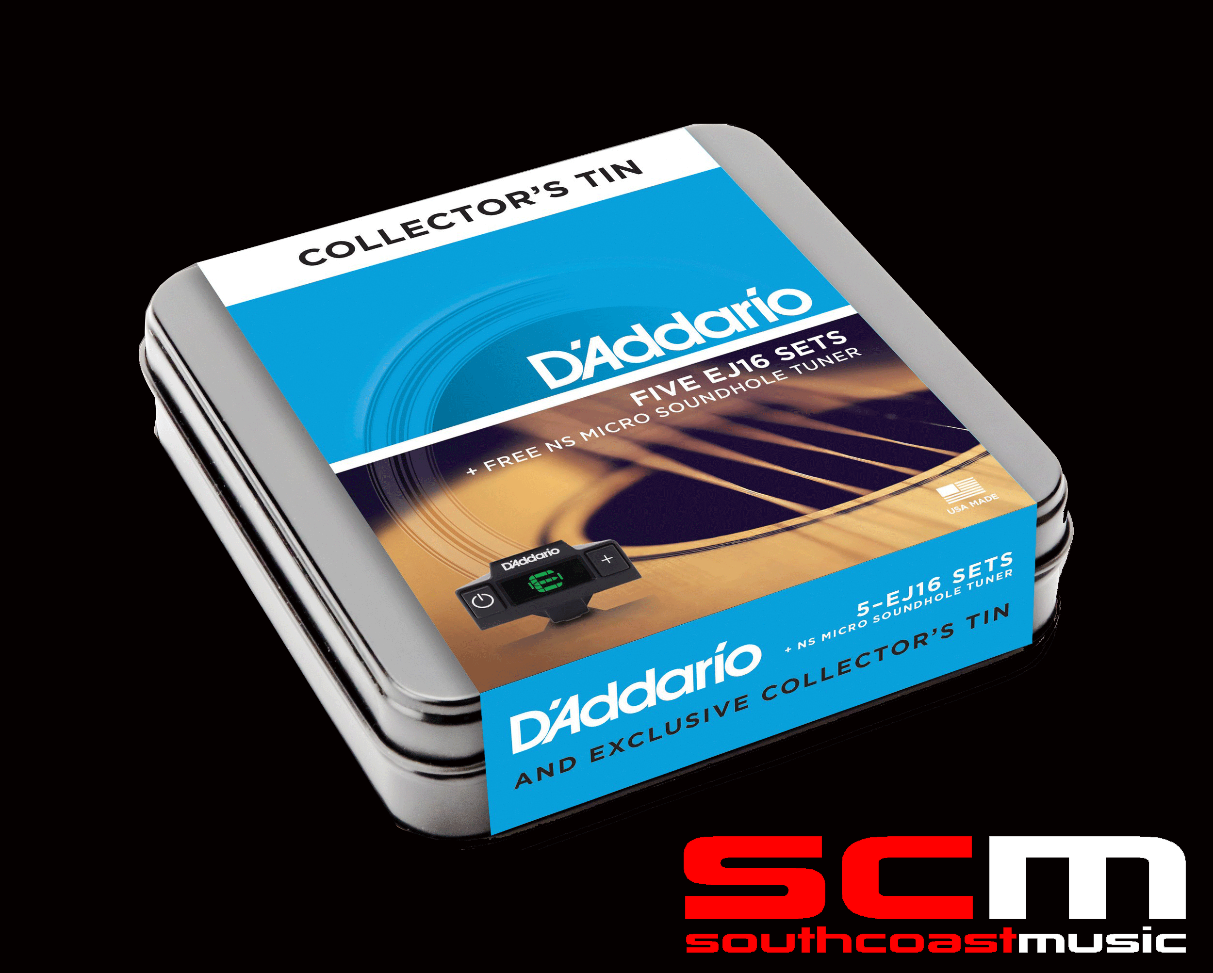 D'Addario EJ165DTUN 5 Sets Acoustic Guitar Strings 1253 with Tuner