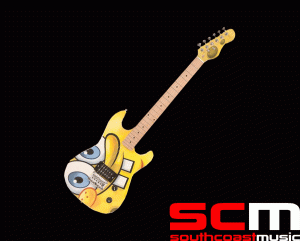 SPONGEBOB SQUAREPANTS 7/8 SIZE ELECTRIC GUITAR YELLOW