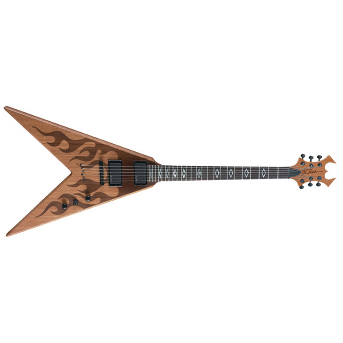 BC Rich Speed V IT Natural Laser Etched Flame Electric Guitar BCSVITLFN
