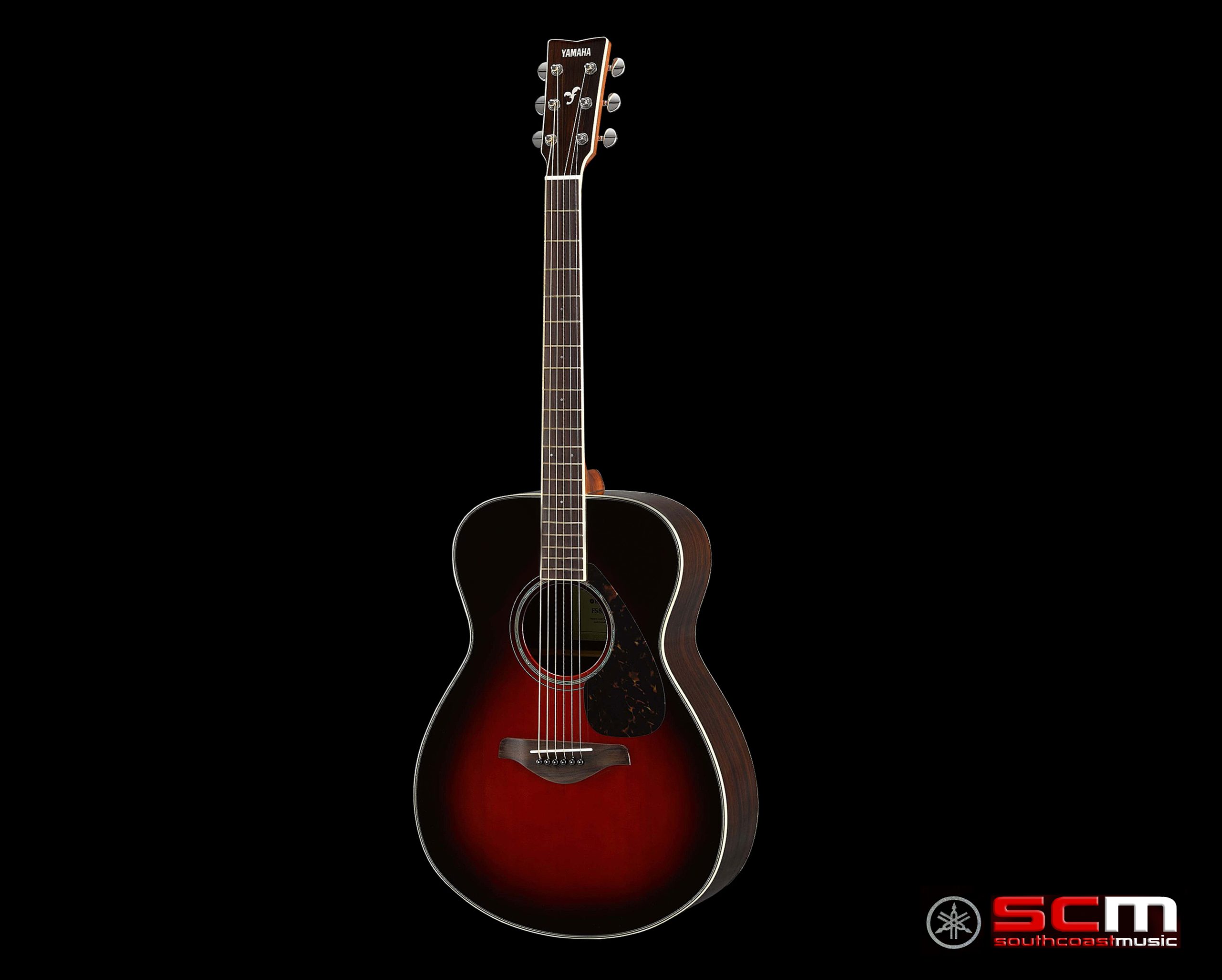 Yamaha FS830 Acoustic Guitar Dusk Sun Red Finish Concert Size Solid Sitka Spruce Top Five Year Warranty
