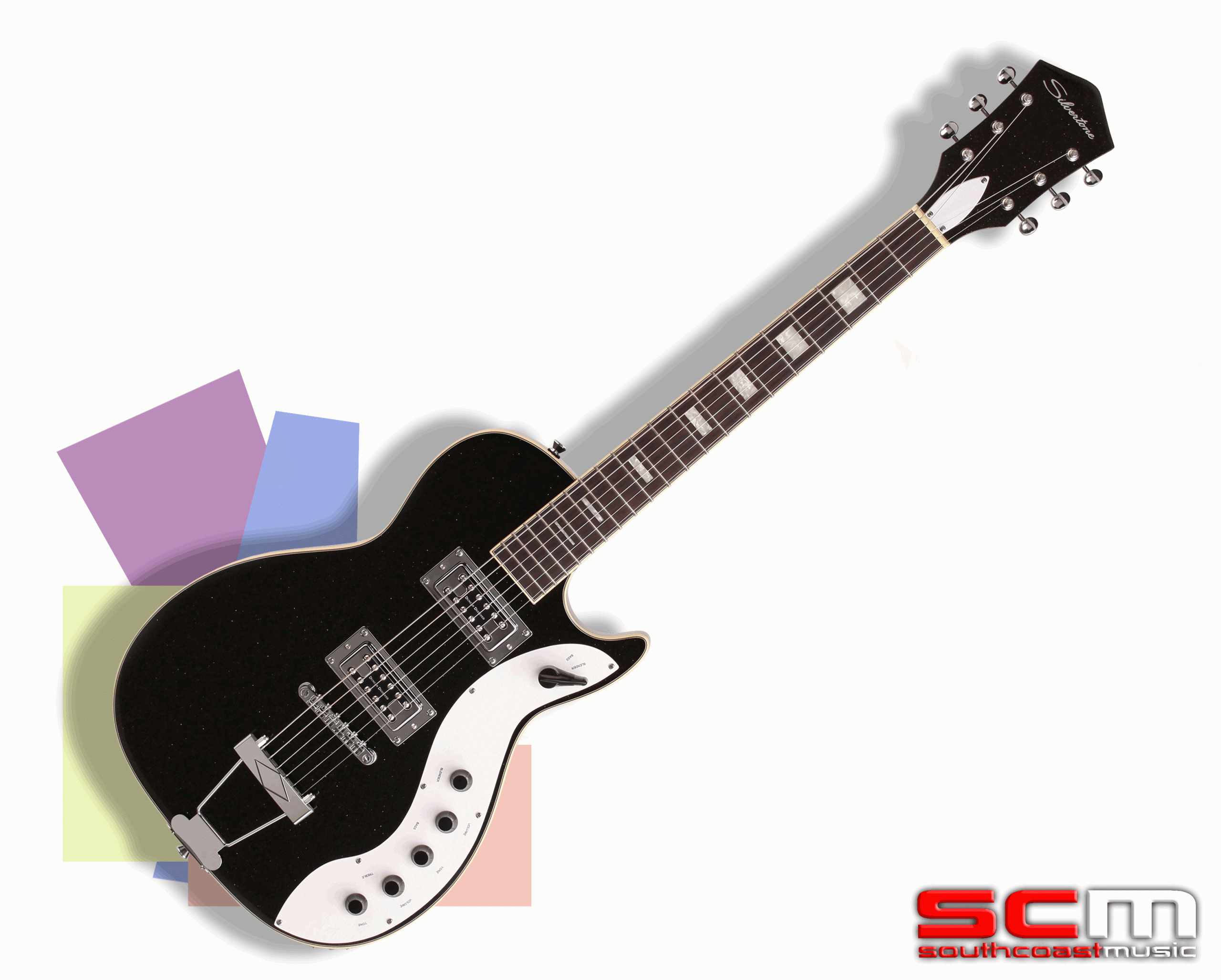 Silvertone 1423 Jupiter Electric Guitar Black Sparkle finish