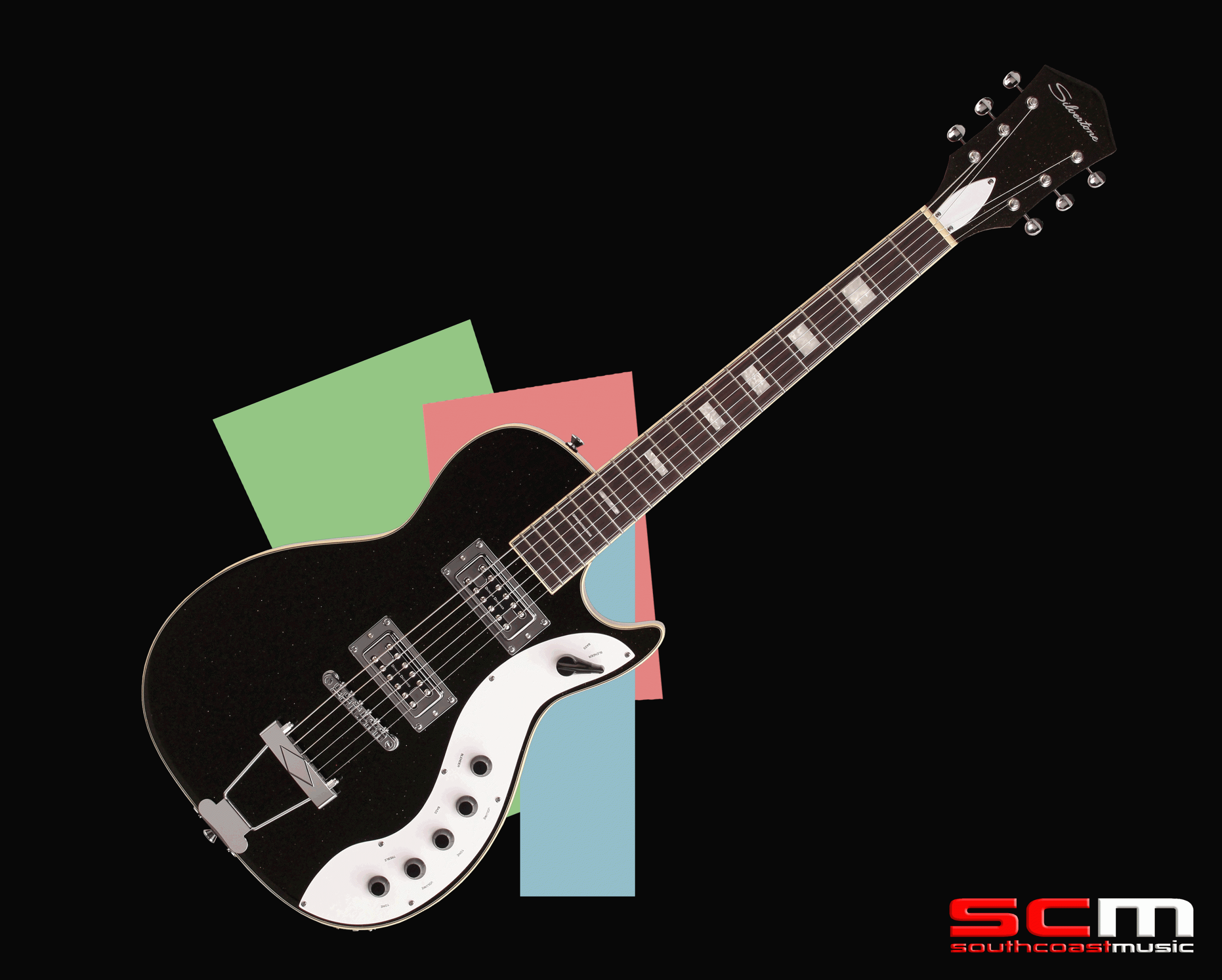 Silvertone 1423 Jupiter Electric Guitar Black Sparkle finish retro magic!