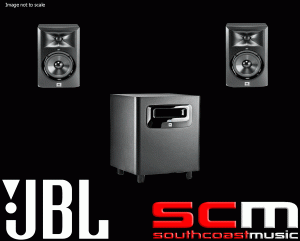 JBL LSR310S 10" Active Subwoofer and 2x LSR305 5" Studio Monitor Package DEAL!