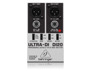 Behringer Ultra-DI DI20 2-Channel DI-Box Splitter Pro XLR TRS Direct Injection