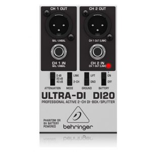 Behringer Ultra-DI DI20 2-Channel DI-Box Splitter Pro XLR TRS Direct Injection