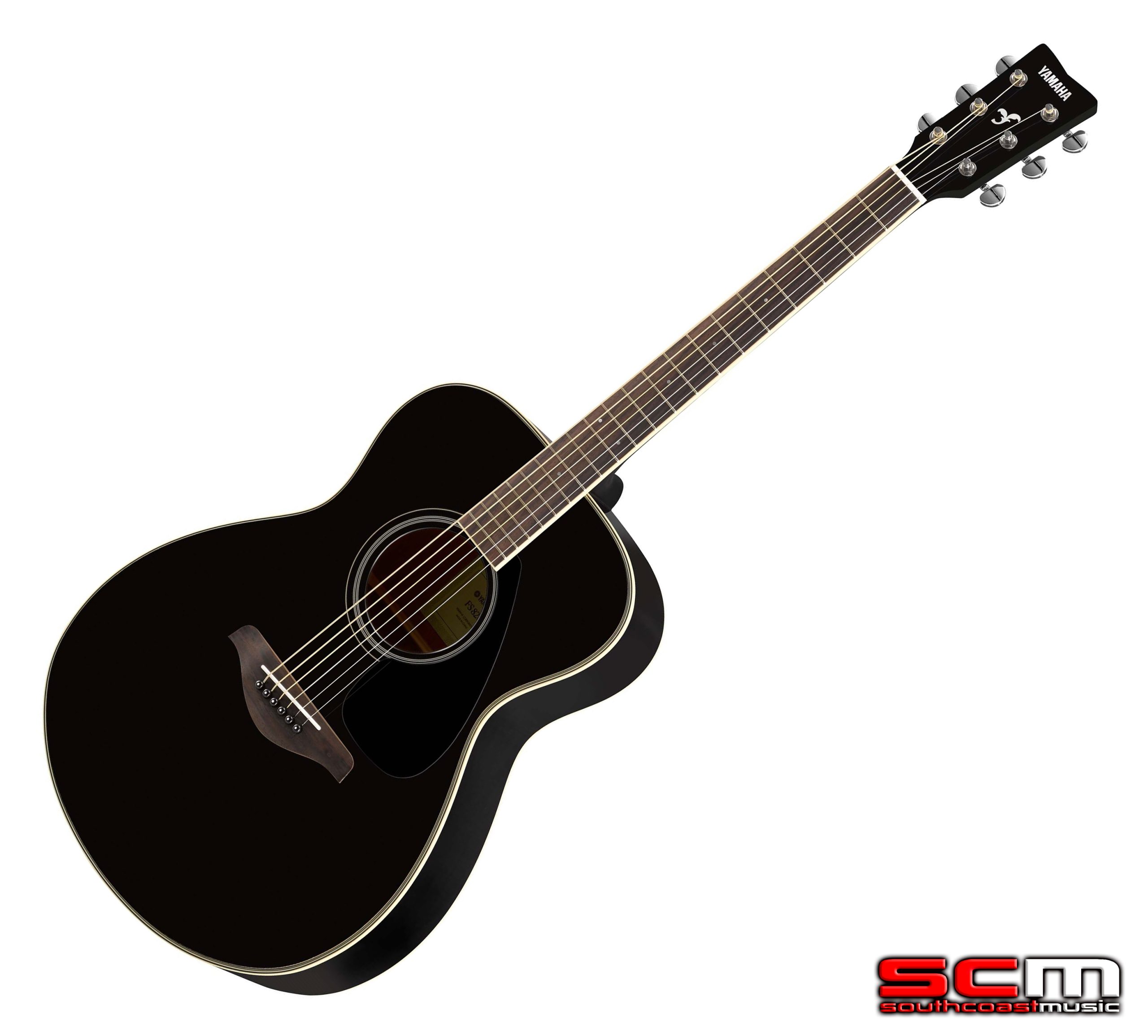 Yamaha FS820 Acoustic Guitar Black Finish - Solid Sitka Spruce Top