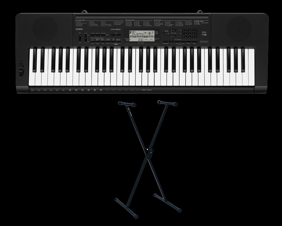CASIO CTK3500 + STAND DIGITAL PORTABLE ELECTRONIC KEYBOARD W/ ADAPTOR