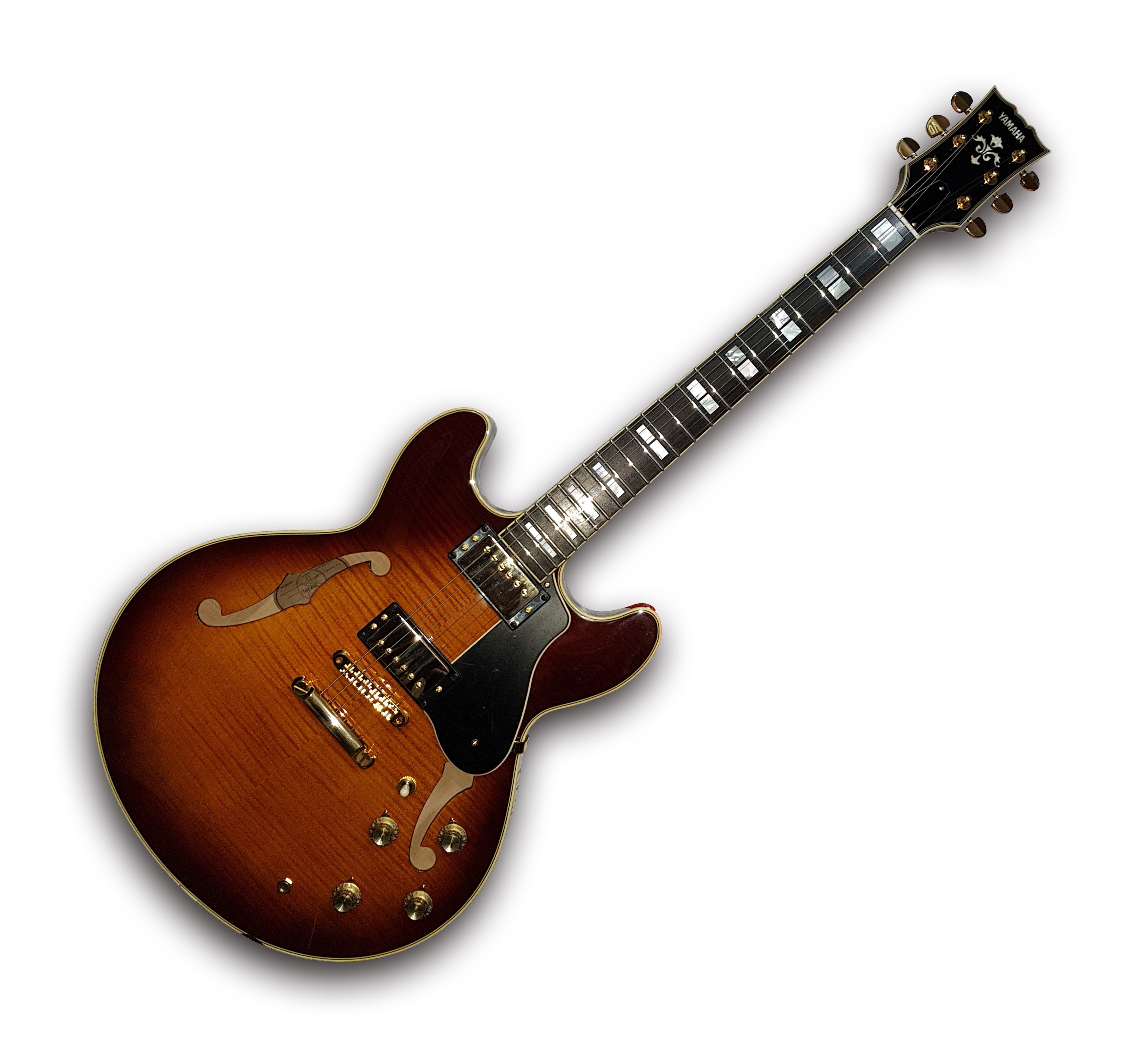 Yamaha SA2200 Semi Acoustic Electric Guitar With Hard Case Old Violin 