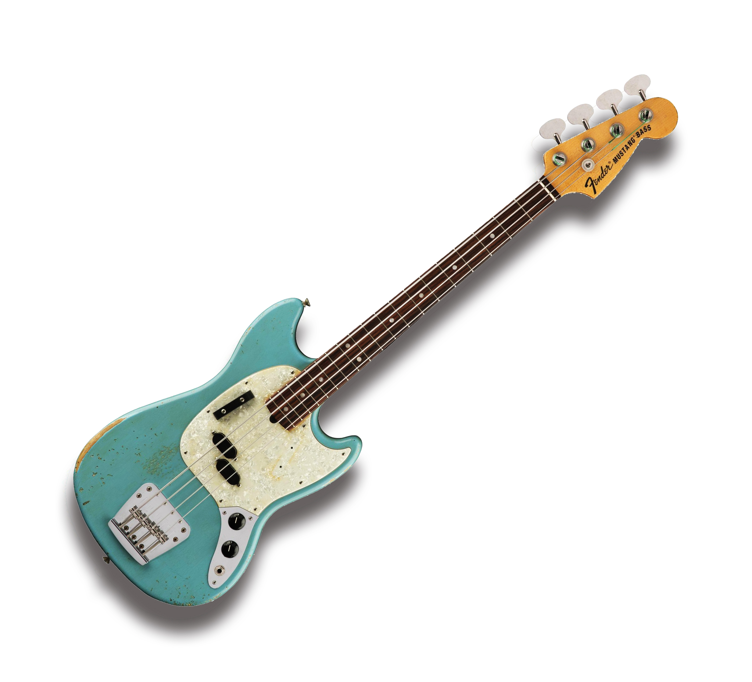 Fender Justin MeldalJohnsen Road Worn Mustang Bass Guitar Daphne Blue