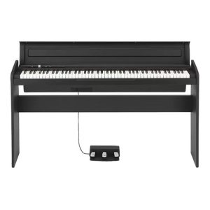 Korg LP-180 88 Weighted Key Digital Piano Slim - Black with Stand & 3 Pedal Board LP180