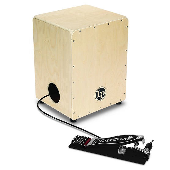 LP Percussion LP1400NWP 2 Sided Cajon Rhythm Box With DW Pedal Hand Drum