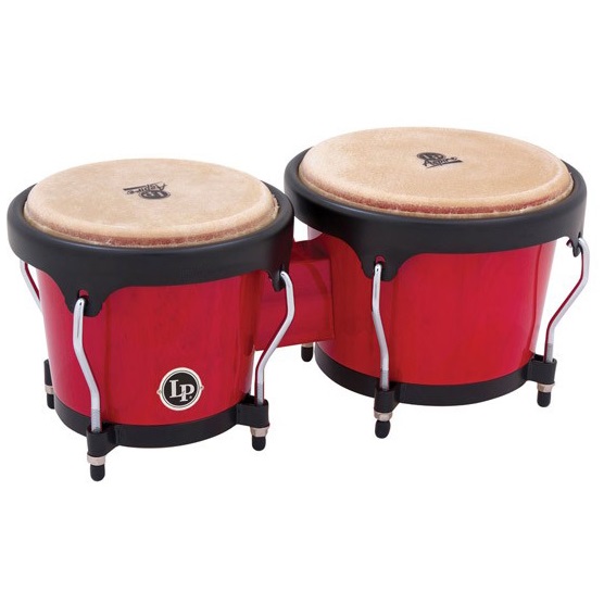 LP Percussion LPA601RW Red Bongos Wooden Bongo Drums Hand Drum