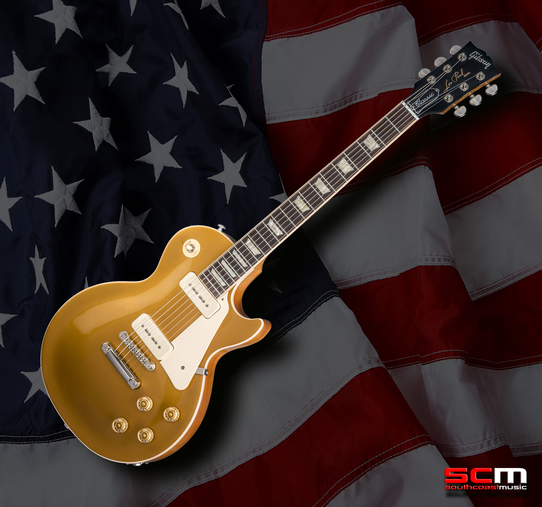 Gibson USA Les Paul Classic Electric Guitar Gold Top P90 Pickups