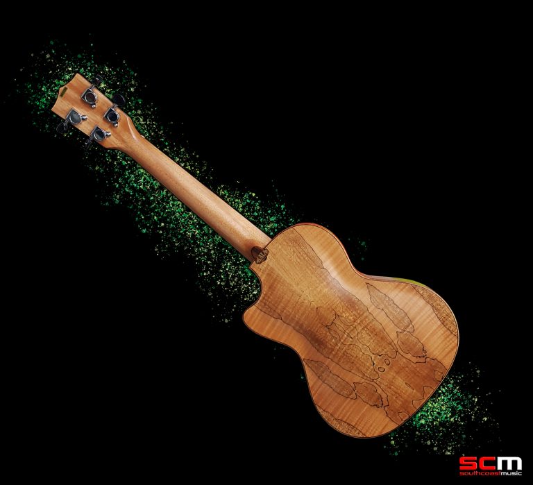Limited Edition Kala Tenor Travel Ukulele Thinline Spalted Maple Back and Sides, Solid Spruce