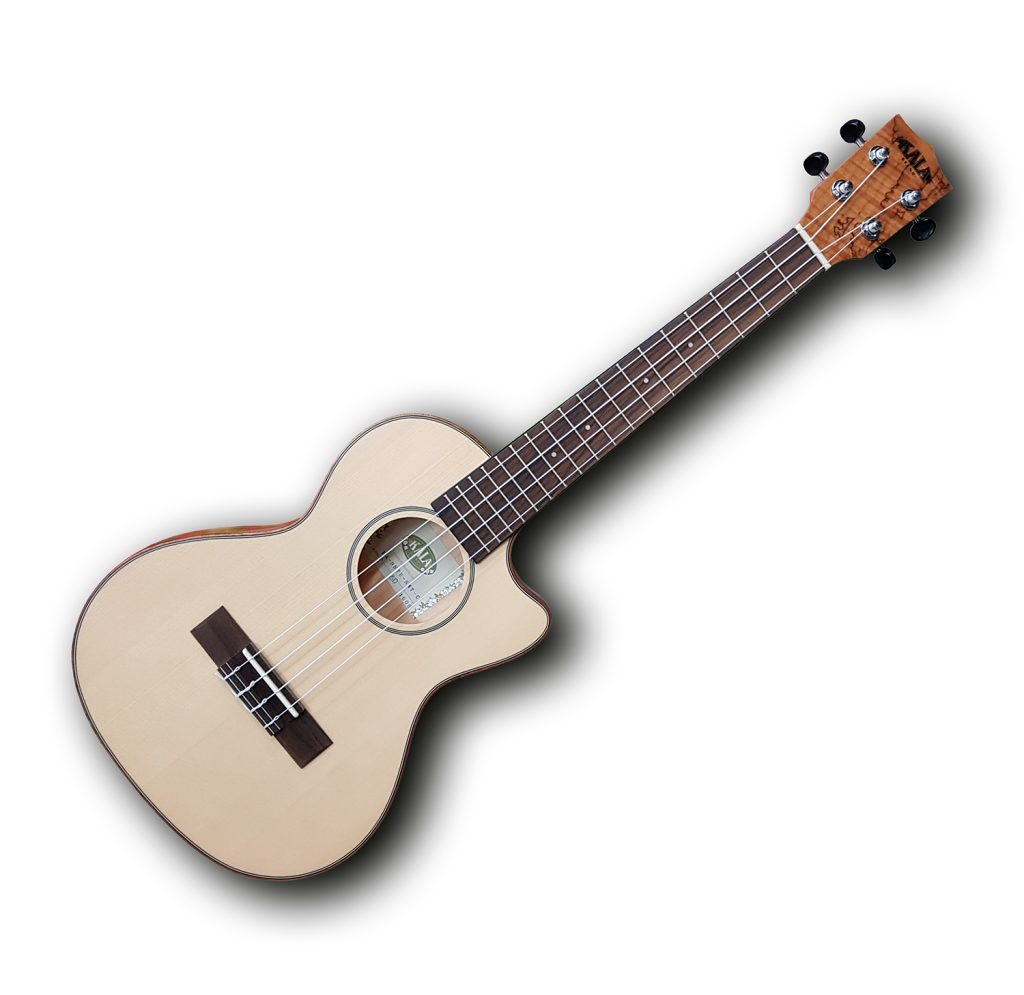 Limited Edition Kala Tenor Travel Ukulele Thinline Spalted Maple Back
