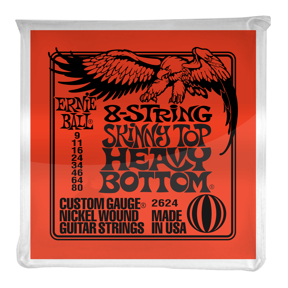 ErnieBall 2624 Skinny Top Heavy Bottom Slinky 8String Electric Guitar Strings South Coast Music
