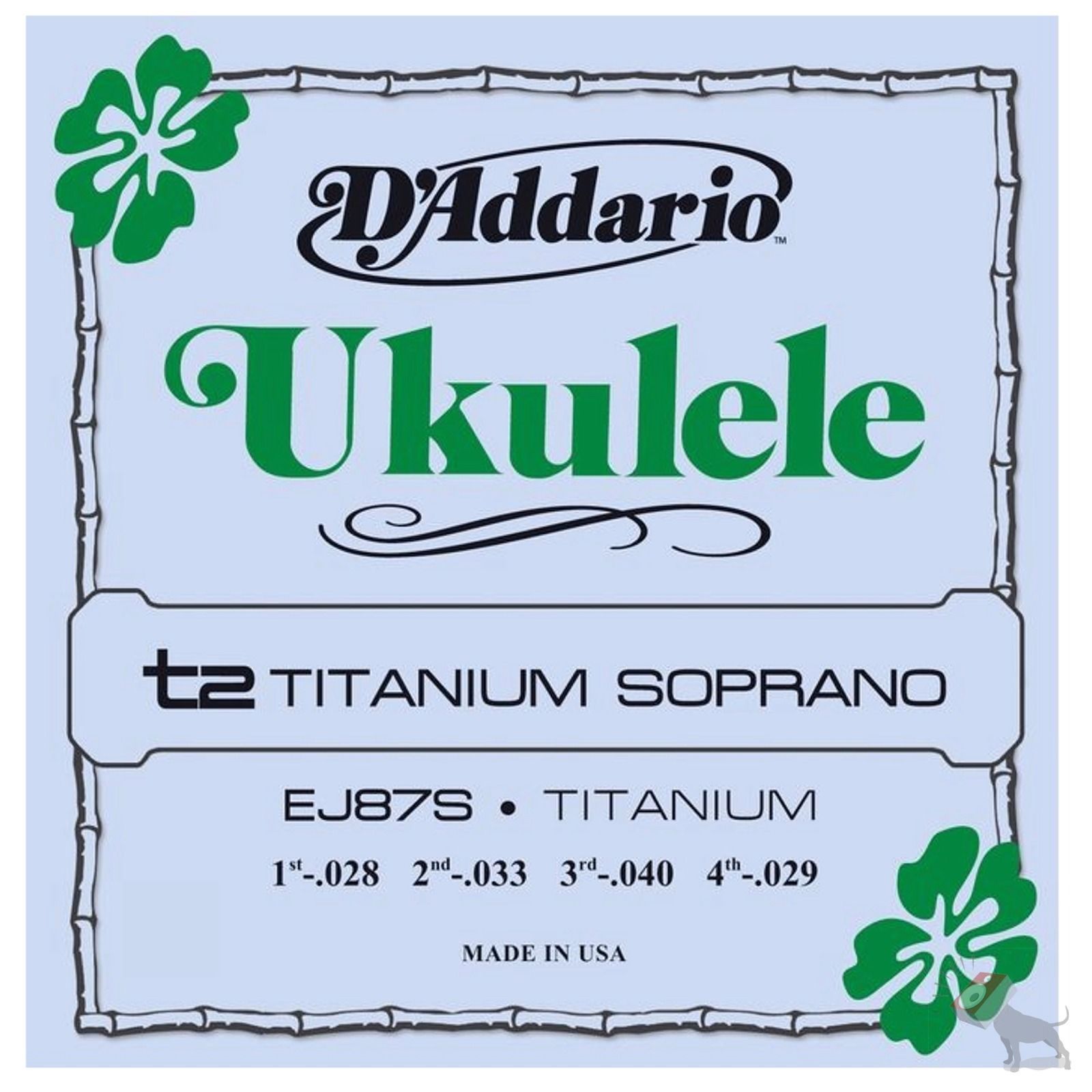 DAddario EJ87S T2 Titanium Soprano Ukulele Uke Strings