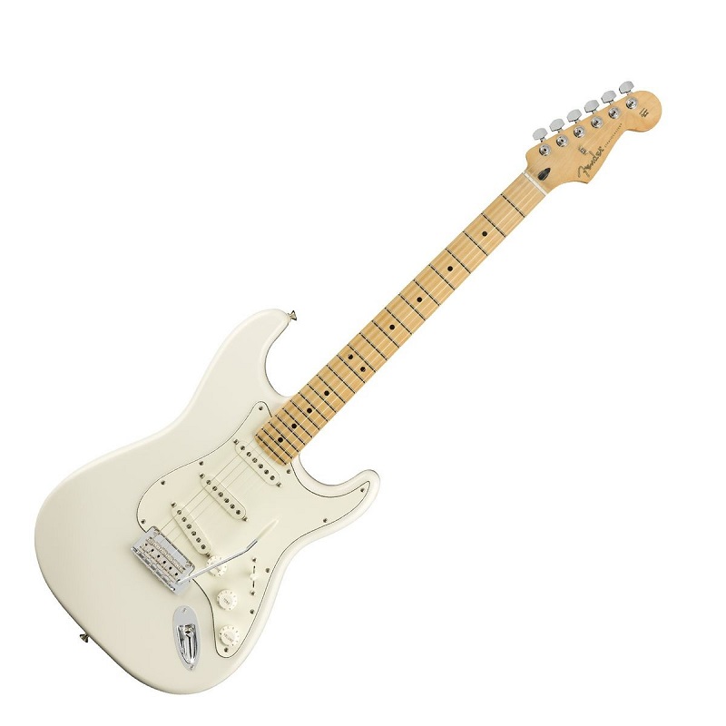 Fender Player Stratocaster Electric Guitar Maple Fingerboard Polar White main