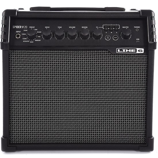 Line 6 Spider V 20 Amplifier 20W Solid State USB Modelling Electric Guitar Combo Amp