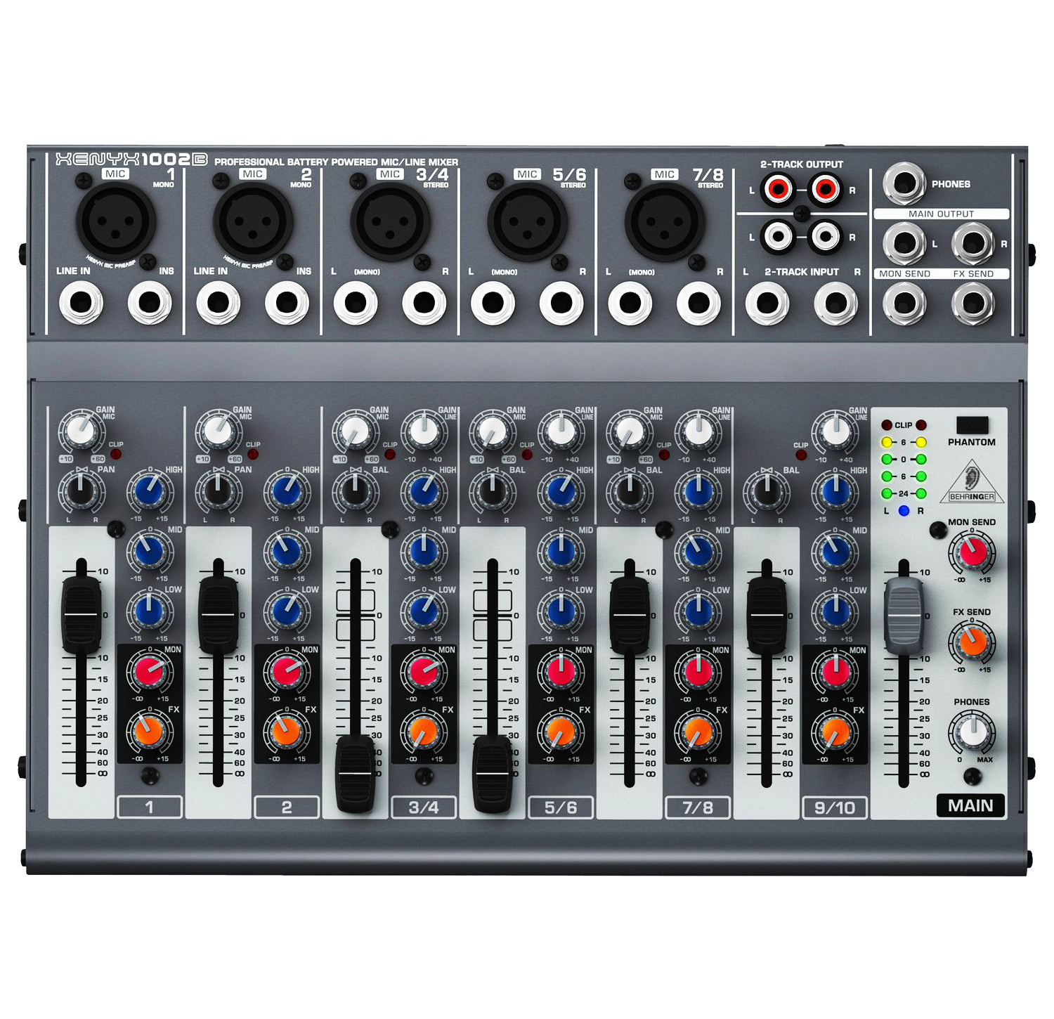 Behringer XENYX 1002B 10 Input Battery Powered Mixer - add extra inputs to your wireless system! – Coast Music
