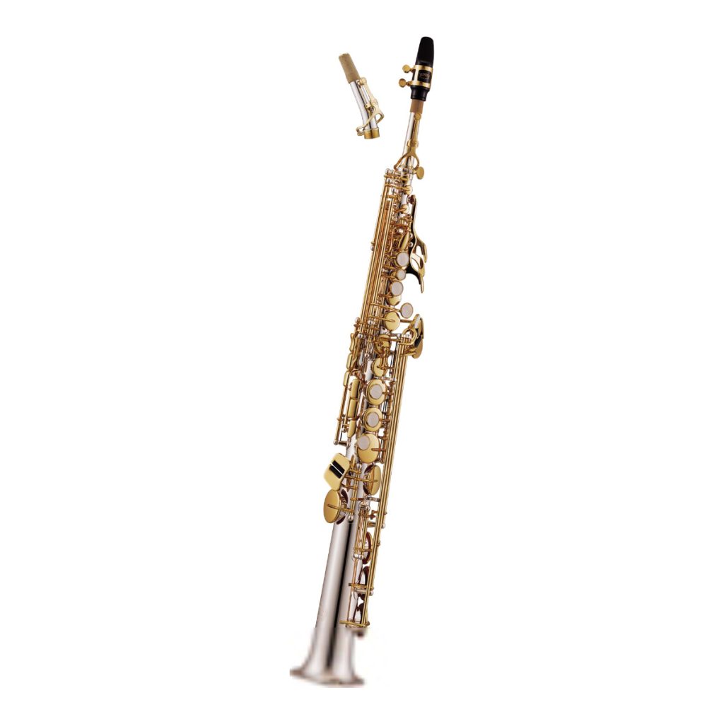 Jupiter 847SG Silver Plated Soprano Saxophone Straight and Curved Solid