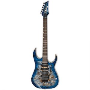 Ibanez RG1070PBZCBB Premium Electric Guitar with Soft Case Cerulean Blue Burst upright