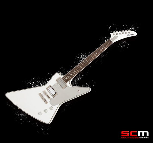 Limited Edition Epiphone Tommy Thayer White Lightning Explorer Electric ...