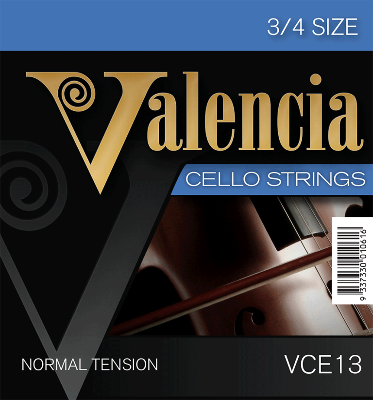 Valencia Cello Strings String Set 3/4 Three Quarter Size Steel With Ball End VCE13 South Coast