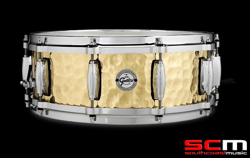 Gretsch Snare Drum Hammered Brass Shell 14 x 5 Die-Cast Hoops Warm &  Powerful Sound – South Coast Music