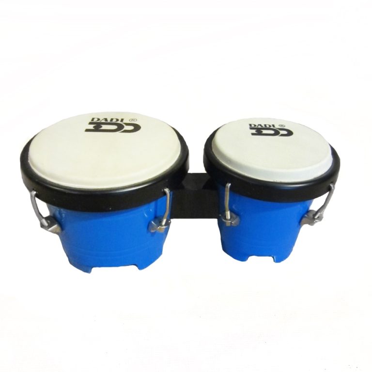 Mini Bongo Drums Blue Dadi 4½" & 5" Natural Skins Bongos Plastic Shells